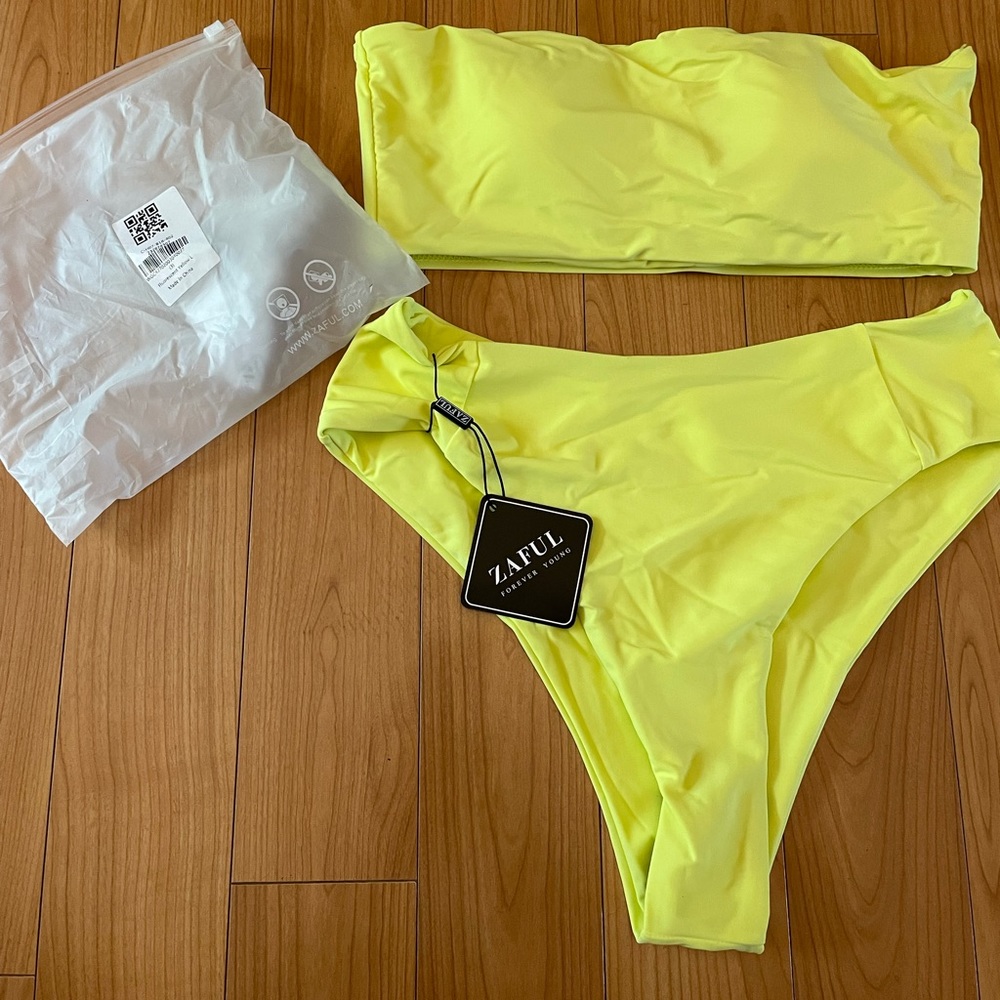 Bright yellow swimsuit! Size: L! NEVER WORN!